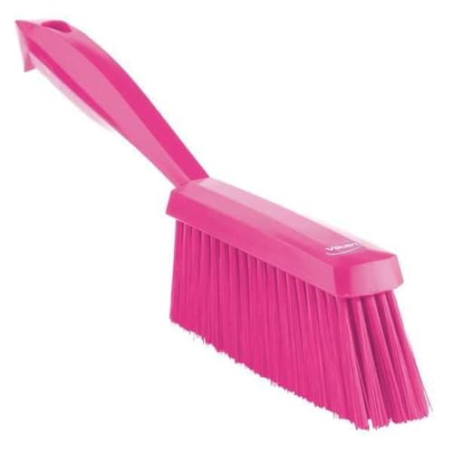 Image of 1 19 /32 in W Bench Brush, Soft, 6 3 /4 in L Handle, 7 in L Brush, Pink, Plastic, 13 in L Overall - 1 Each