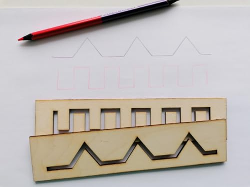 Image of American Elm Montessori Wood Stencil Set Pre-Writing Boards for Kids Educational Stencil Set for Pre-Writing & Tracing Montessori Activity