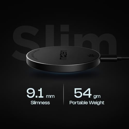 Image of MOZEN by Amkette Air 450 Qi2 Wireless Charger /Magsafe Charger | Qi2 Technology 15W Wireless Charging with MagSafe Compatibility| Includes Magnetic Ring for Non-MagSafe Phones