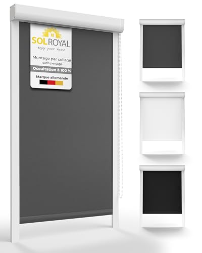 Sol Royal Store Cassette K24 Store occultant Isolant - 70x175cm - Anthracite - avec Cadre Complet - Montage sans perçage