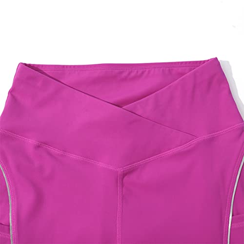 Image of SUUKSESS Women Reflective High Waisted Running Leggings with Pockets Yoga Pants