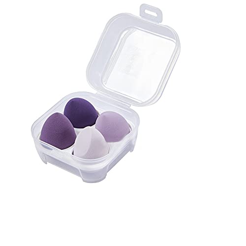 4 Pcs Makeup Sponge Set with Holder Box Blender Beauty, makeup sponges for foundation, Flawless for Liquid, Cream, and Powder, Multi-colored Makeup Sponges, beauty sponge.