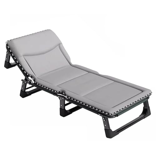 SUREK Portable Cotton Foldable Camping Bed with Mattress Height Adjustable Folding Bed Comfortable Camping Cot for Outdoor Office Comfortable