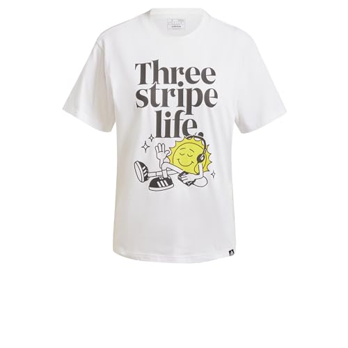 adidas Damen Positivity Graphic Tee, White, S