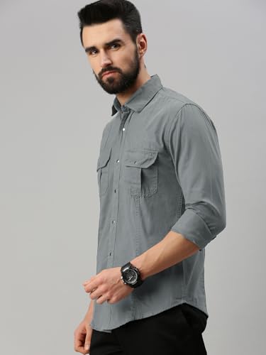 Image of Peppyzone Men's Regular Fit Cargo Shirt