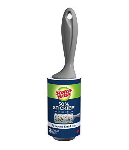Scotch-Brite 50% Stickier Lint Roller, Works Great On Pet Hair, 6 Rollers, 48 Sheets per Roller, 288 Sheets Total