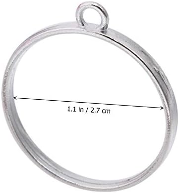 HEALLILY Round Open Back Bezel Pendant Hollow Frame Pendant Blanks for DIY Resin Jewelry Crafts 20Pcs (Silver)