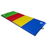 We Sell Mats Rainbow 4'x10' Folding Exercise Gym Mats with Handles and velcro on all 4 sides