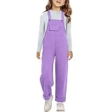 PETCDIM pink rompers fashion for girls,Girls Solid Jumpsuit Adjustable Strap Comfy Bib Overalls 2026 Kids Summer Romper Pants Straight Leg Baggy Casual Jumpsuits with Pockets Orange 3-12 Years
