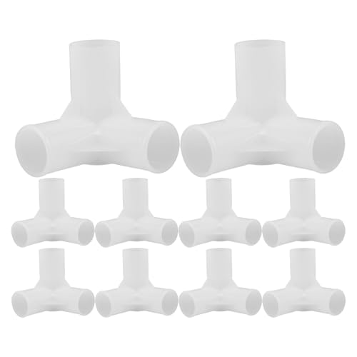 COOPHYA 10 st. garderobskopplingar - 3-vägs stångkoppling för skohylla, garderobs- och torktumlarskåp - kraftiga möbelbeslag 22 mm