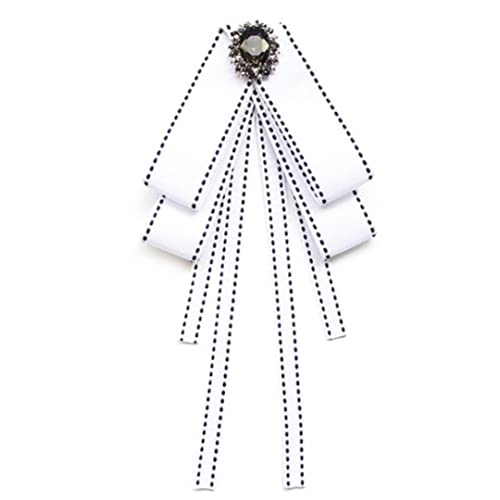 Broche de cou pré-nouée vintage pour femme avec perles pour col de chemise