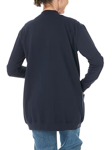 Image of AmeriMark Women Fleece Snap Button Cardigan Sweatshirt Coat - Ladies Soft Lightweight Warm Long Sleeve Jacket with Pockets