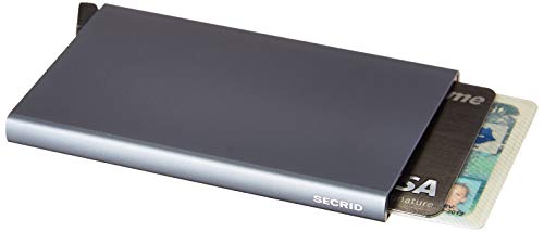 Secrid Reddot Award winning Card Protector in titanium color, Very Slim Credit Card Holder / wallet with RFID protection, with one click all 6 cards slide out gradually4