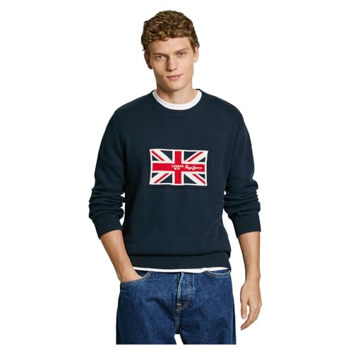La mejor comparación de Prendas de punto para Hombre al mejor precio. 45 Pepe Jeans Hombres Union Knit Prendas de Punto, Azul (Dulwich Blue), CH