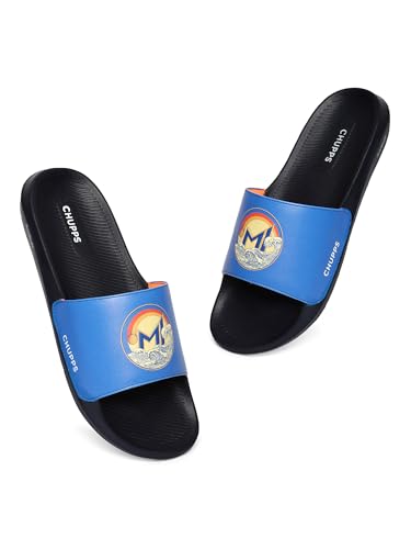 Image of CHUPPS X Mi Surge White & Navy Drift Orthopedic Slippers | Soft Footpharma Footbed | Breathable Ventilation Holes | Lightweight Flip Flops | Anti-Skid Chappals for Everyday For Mens