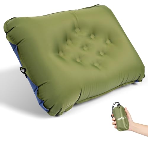 Luxtude Aufblasbares Kissen Reise, Ultralight Camping Kissen, Ergonomisches Kopfkissen, Komfortables...