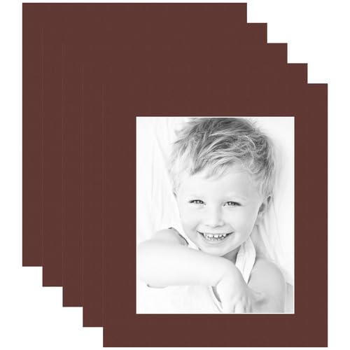 8x10 Maroon/Maroon Custom Mat for Picture Frame with 4x6 Opening Size (Mat Only, Frame NOT Included) - 5 Pack