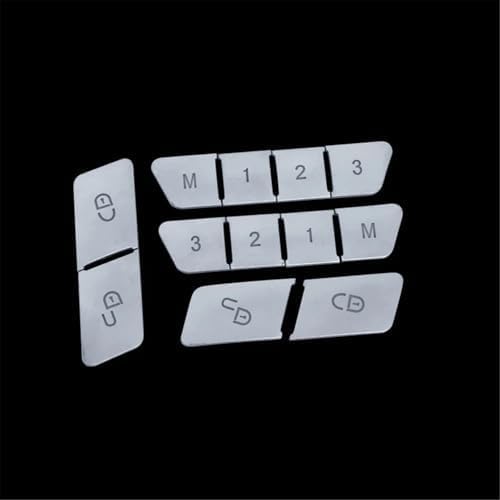 Car Air Conditioning Dash Button Sticker for Benz GLS 2015,Radio Dash Buttons Decal Replacement Stickers Auto Interior Accessories,B-Silver