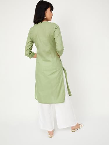 Image of Max Women's Cotton Blend Regular Fit Casual Kurta