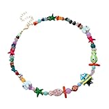 [Luyismer] マリン風の調節可能なチェーンネックレス 魚や貝殻のペンダント ビーチでの休暇や夏の服装に 丈夫な調節可能なマリンネックレス