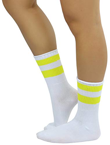 Image of ToBeInStyle Women's Acrylic Ankle Hi With Double Stripe Top Crew Fun Athletic Socks