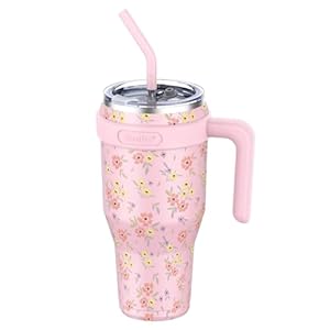 Zenbo 40 oz Tumbler With Handle,Lid and Straw | Stainless Steel Insulated Tumbler, Keeps Drinks Cold up to 34 Hours, Fit in Car Cup Holder, Dishwasher Safe and BPA Free