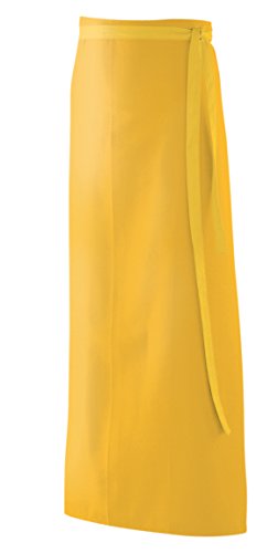 Delantal de bistró, 100 x 100 cm, color amarillo, 65% algodón, 35% poliéster