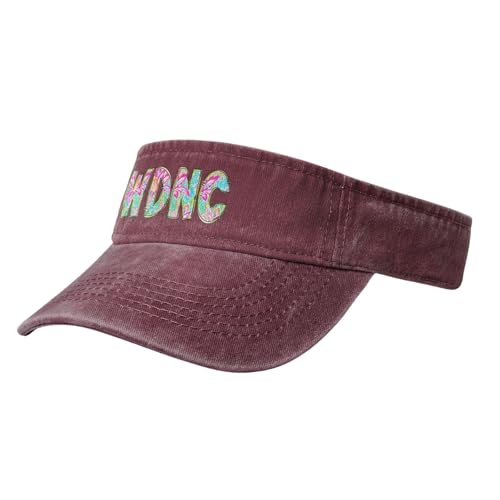 We Do Not Care Club Sun Visor Caps WDNC Club Empty Top Baseball Hat Novelty Graphic Casual Golf Cap Red