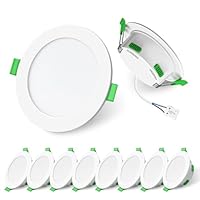 ALUSSO LED Einbaustrahler 230V Dimmbar, 4W/6W/8W Verstellbar LED Spots, 3CCT Warmweiß/Neutralweiß/Kaltweiß Deckenspots, Ultra Flach 68mm Deckenleuchte, IP44 für Badezimmer Küche, 10er Set