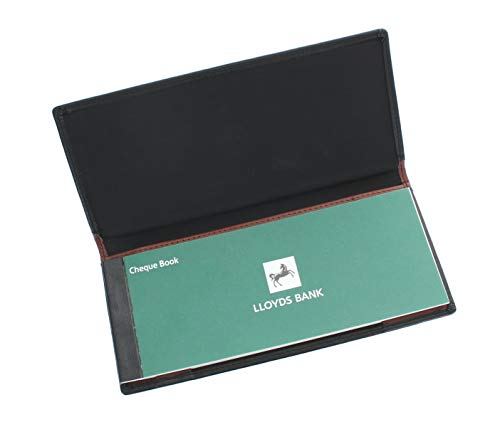 Preisvergleich Produktbild Ashlie Leder Scheckbuch Halter AC123 Schwarz / Cognac