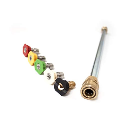 PEGGAS - 16" Pressure Washer Wand & 5 Piece Pressure Washer Tips - M22 (14mm) - 1/4" QC - Extension For Pressure Washer Gun - Replacement - 4000 PSI - Pressure Washer Accessories - Pressure Washer