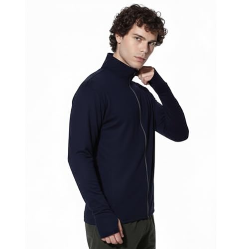 Image of Caraba Sunscreen Jacket with UV Protection UPF 50+ for Men | Lightweight & Breathable Coolrush Jacket | Anti-Tan & SPF 50+ Sun Protection | Quick Dry Nylon Jacket for Outdoor & Sports (Navy Blue)