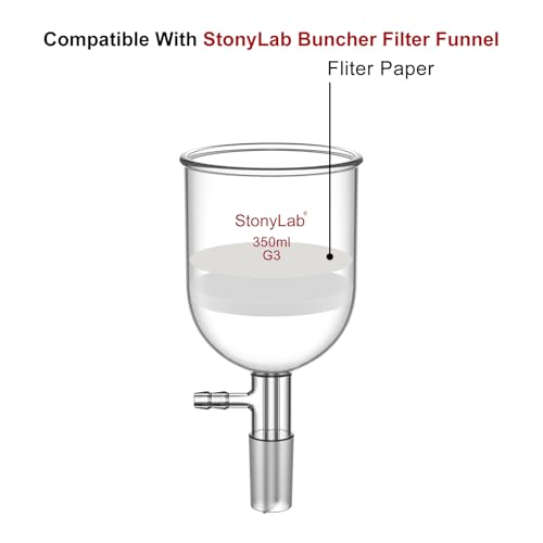 Image of stonylab Quantitative Filter Paper Circles, 85mm Diameter Cellulose Filter Paper with 20 Micron Particle Retention Medium Filtration Speed, Pack of 100 (85mm Diameter)