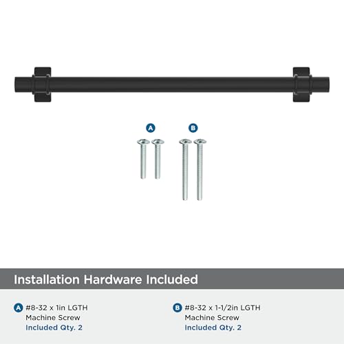 Image of Amerock Davenport 7-9 /16 inch (192mm) Center-to-Center Matte Black Cabinet Pull, BP36618MB