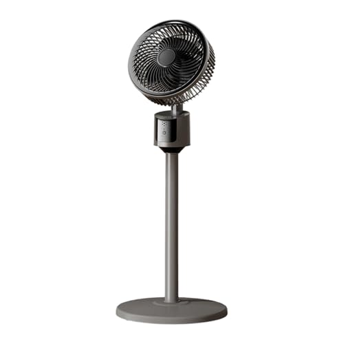Standing Fan for Bedroom 2026 Upgraded Room Air Circulator 30dB Quiet DC Motor Cooling Device 90 Oscillating Pedestal 3 Speeds USB Adjustable Height for Home (Grey)