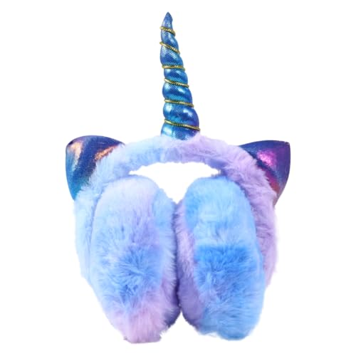 Orejeras infantiles de invierno para paseos navideños con diseño unicornio 6