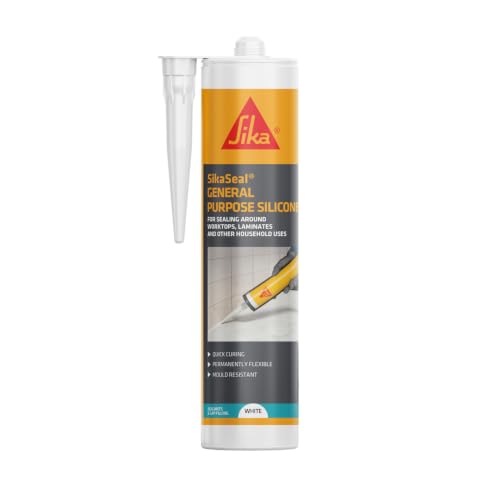 Everbuild General Purpose Silicone Sealant Waterproof Suitable for Interior and Exterior Use White 280ml