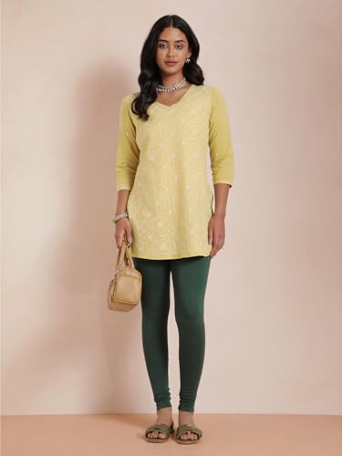 Image of TWIN BIRDS Tailored Cut and Classic Fit Super Stretchable Elastane Fabric Churidar Leggings for Women