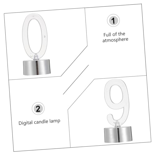 ABOOFAN 10 Pcs Luz De Vela Digital Luz Noturna Do Berçário Vela Votiva Sem Chama Velas De Número De