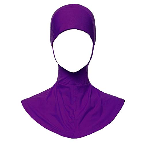 Weixinbuy Muslim Under Scarf Cap Hijab Islamic Neck Cover Head Wear Cap Purple
