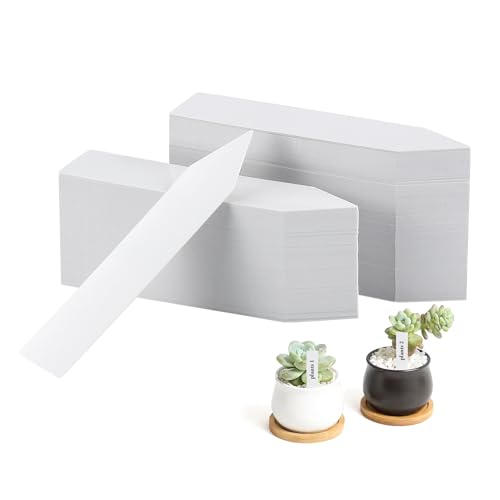 Lot de 210 Étiquettes pour Plantes Blanches en Plastique – Résistantes aux Intempéries – 10 x 2 cm – Etiquette Plante Pour Jardin et Extérieur, Etiquette Jardin, Etiquette Semis