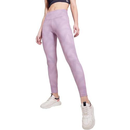 Image of TECHNOSPORT Womens Skinny Fit Activewear Tights for Running, Gym, Sports and Regular Use, Antimicrobial and Printed