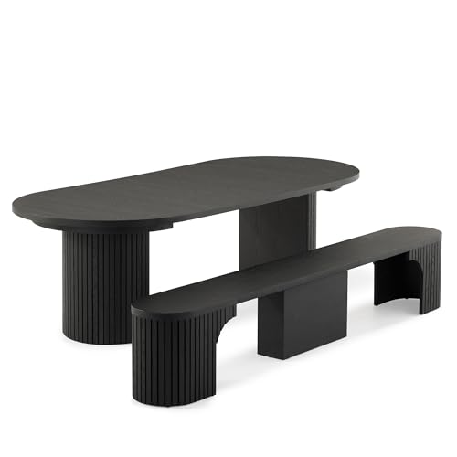 Transformer Table Round Dining Table Set, Black - image 8