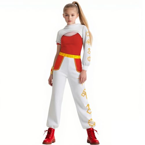 Kids Girls Zombies Character Costume with Wristband, 4-14 Years