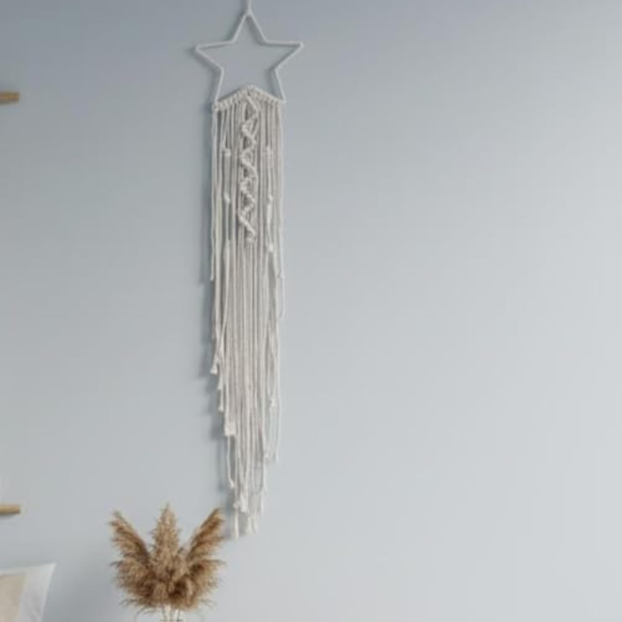 Moon Tassel Wall Decor Handmade Cotton Rope Wall Tapestry