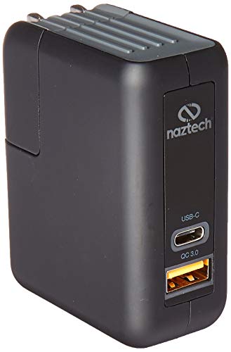 Naztech Adaptive Fast Charge + USB-C Travel Wall Charger with Hybrid USB-C Cable