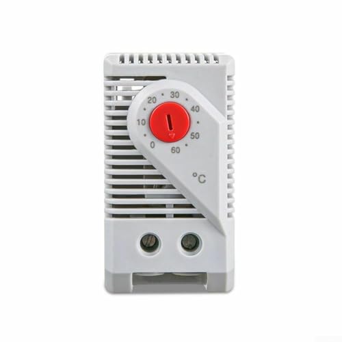 Dolvitrny Termostato mecánico no programable con montaje en riel DIN, interruptor de control de 0-60 °C para regulación de calefacción y ventilador de refrigeración (KTO011)