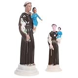 VICASKY 2 Stück Katholische Heiligenfiguren mit Jesuskind Renaissance Design Handbemalt Spirituelle Tischdekoration Religiöse Sammelfiguren für Wohnraum Gebetsplatz