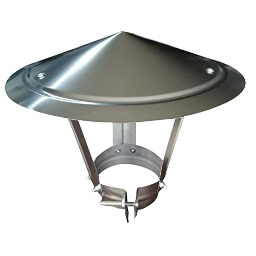 Cubierta de chimenea con protección contra la lluvia en acero inoxidable de 21 cm 2