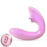 Tracy's Dog Clitoral Licking G Spot Vibrator, Tongue Adult Toys with Remote Control for Women Couple Play, Vibrating Sex Toy for Double Stimulation with 7 Licking & 10 Vibration Modes